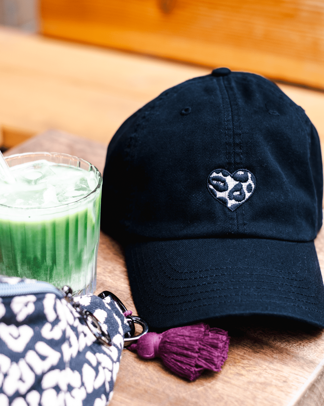 Leo-Herz Cap in Schwarz