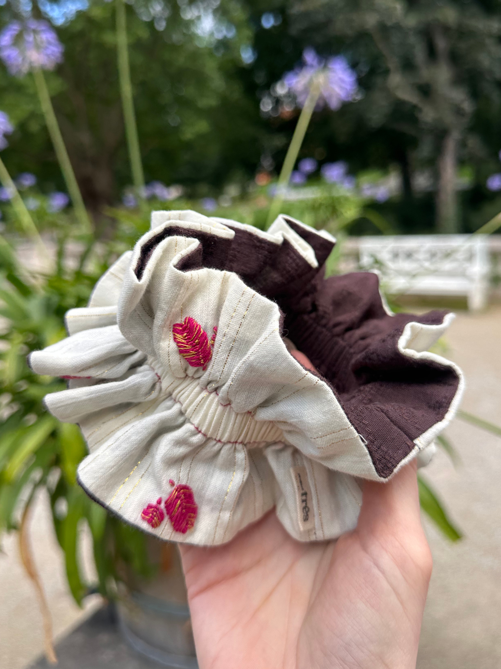 Bicolor Scrunchie mara mea x Project Três I Beige/Braun