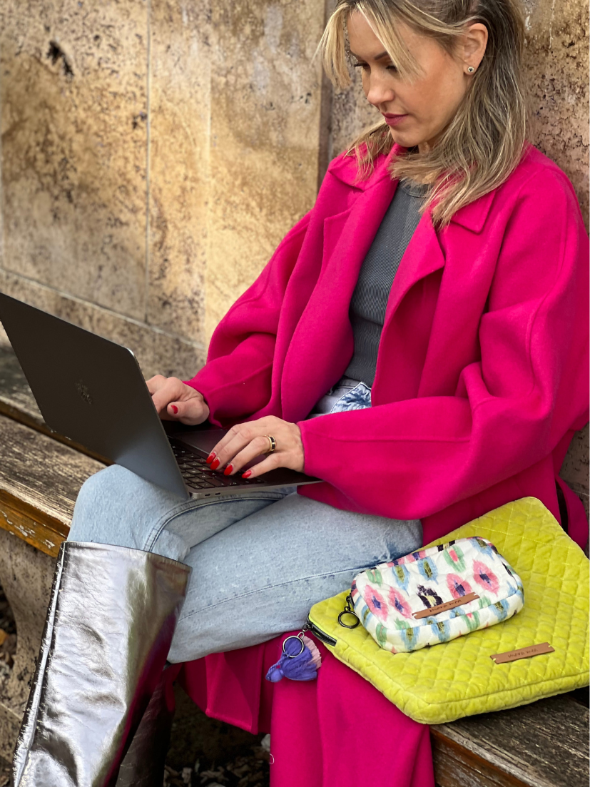 Cosmetic bag I Cable bag born ready with pattern print in colorful