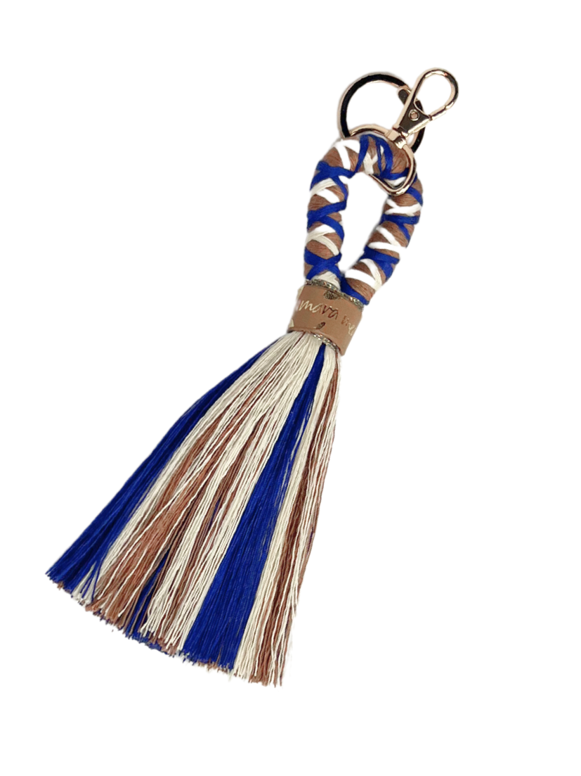 Keychain hotel mama in blue/cognac