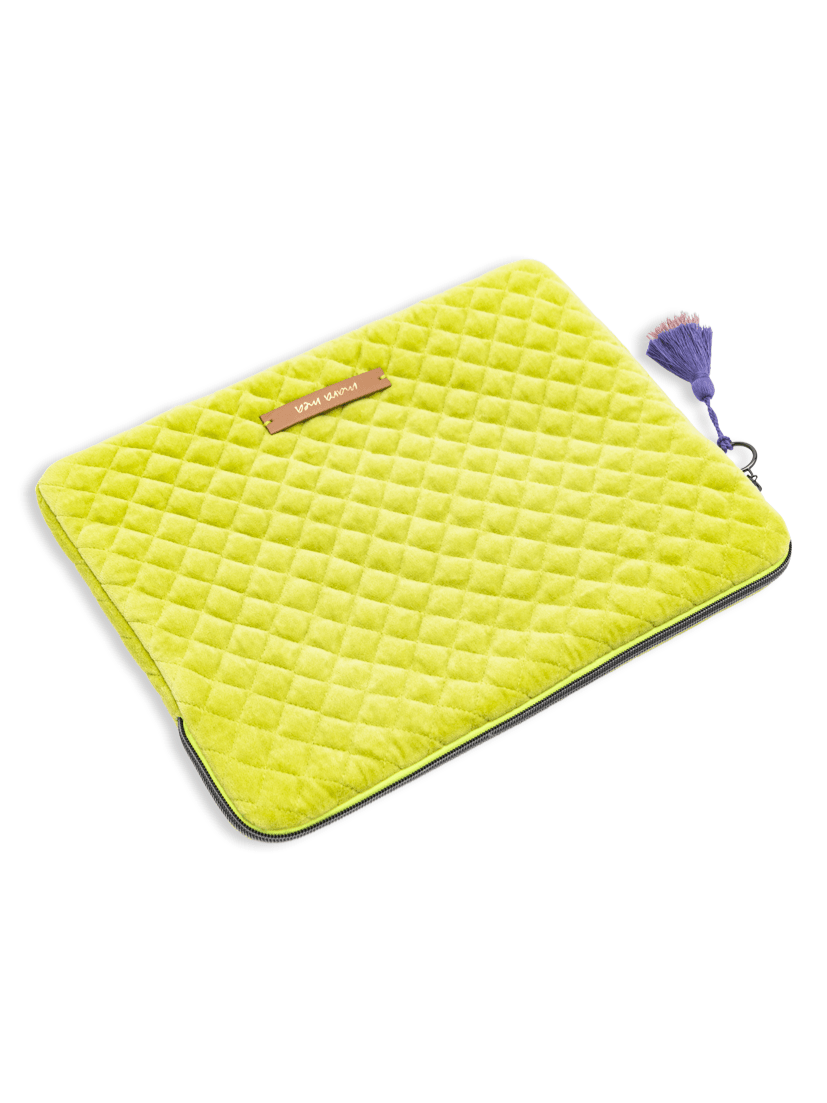 Laptop bag glad tidings in lime green