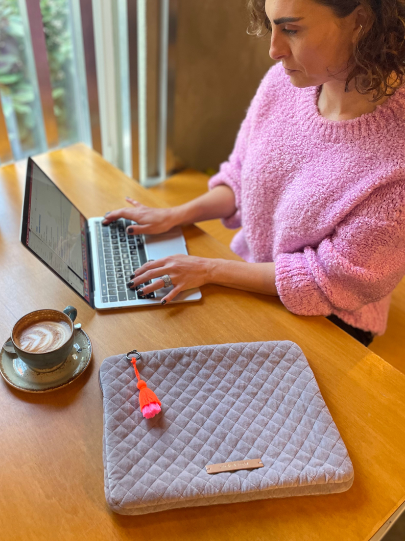 Laptop bag smart cookies in grey