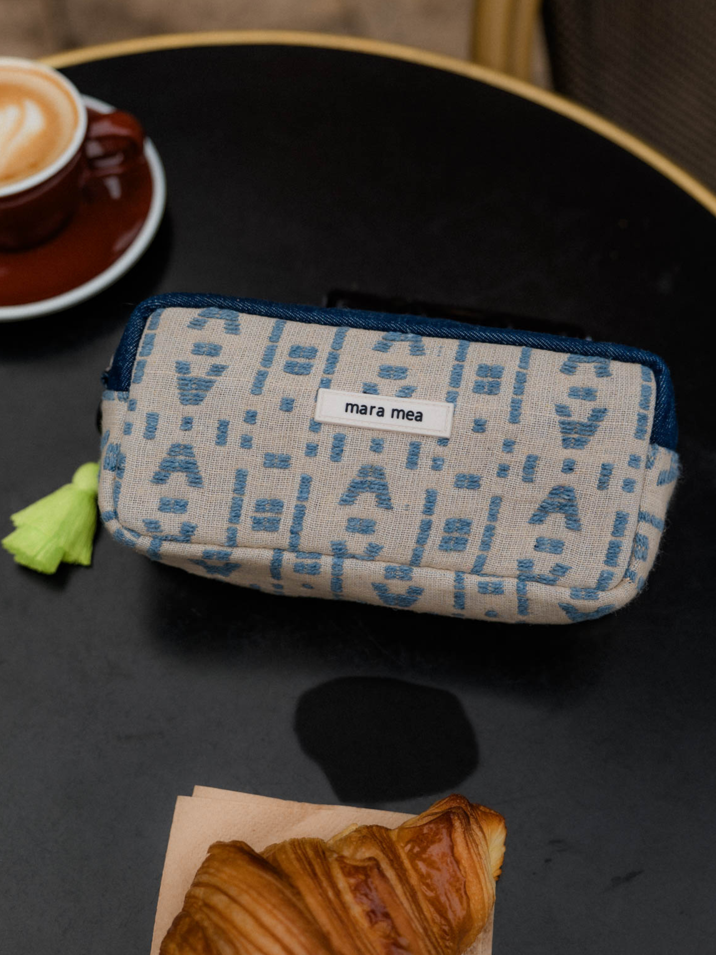 Make-Up Bag indigo kiss Monogramm I Versand ab 3.12.