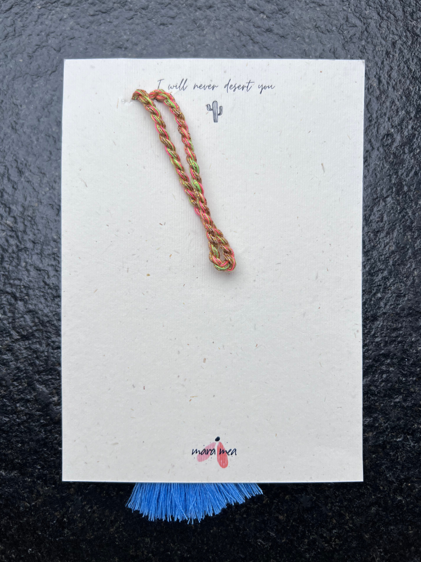 Clumsy cactus pendant in lime green + greeting card