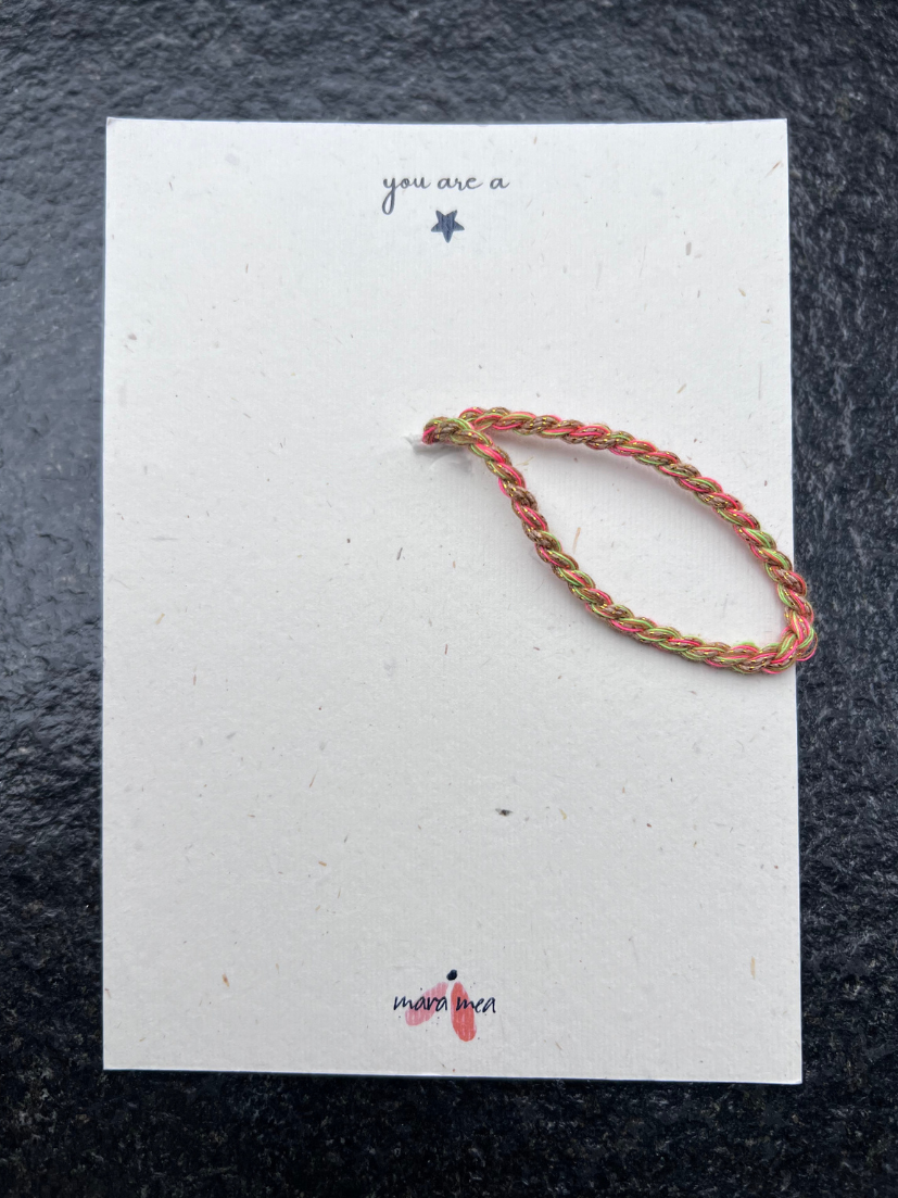 Pendant u are a star in grey + greeting card