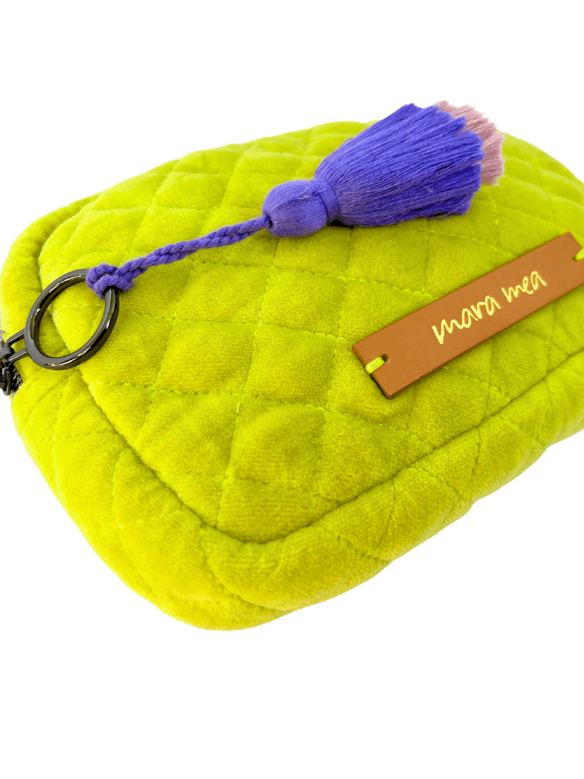 Cosmetic bag I Cable bag spark & glitter in lime green