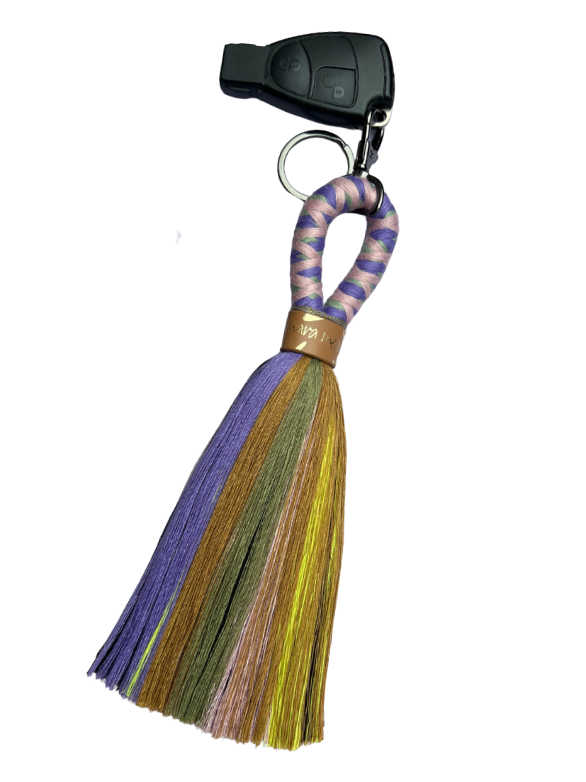 Keyring balls & baubles in purple/olive/rosé