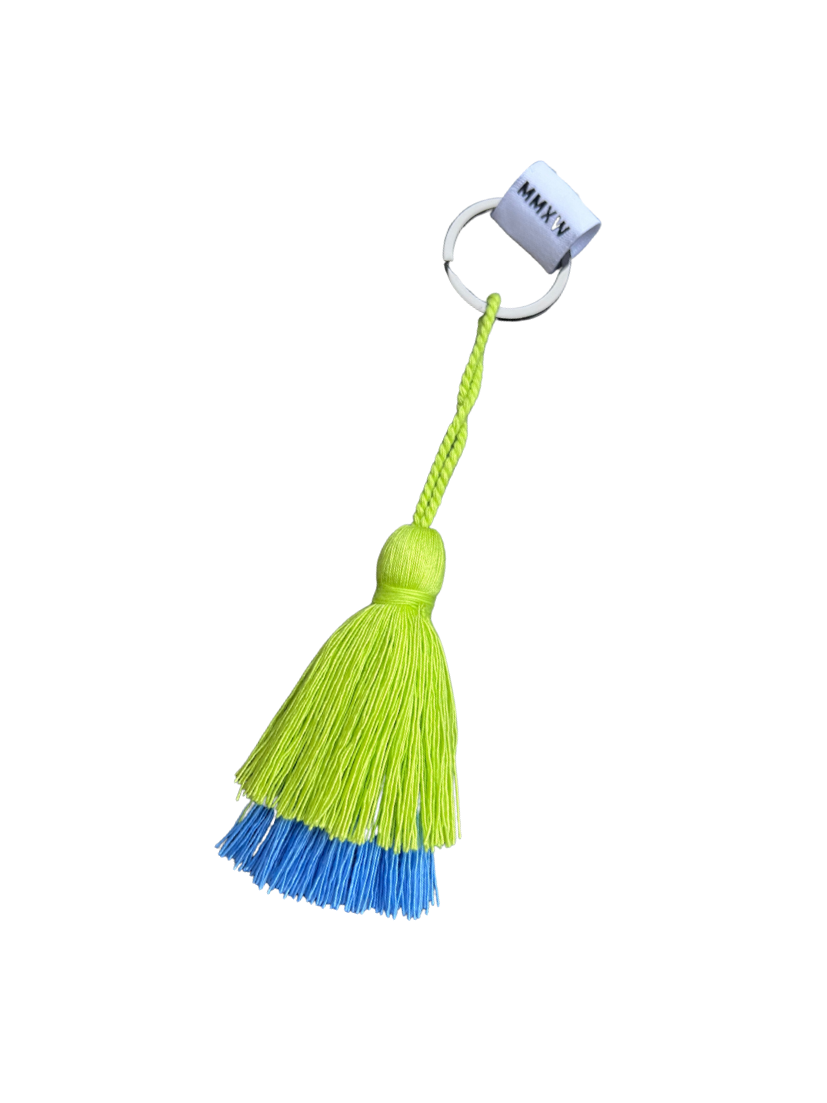 Mini keychain oh so funky in lime green/turquoise
