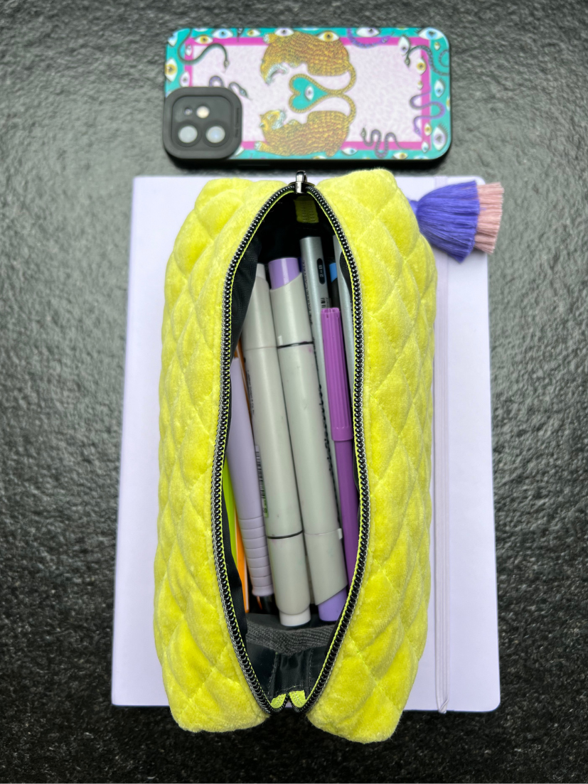 SAMPLE SALE I Pencil Case `tis the season in lime green I non-returnable