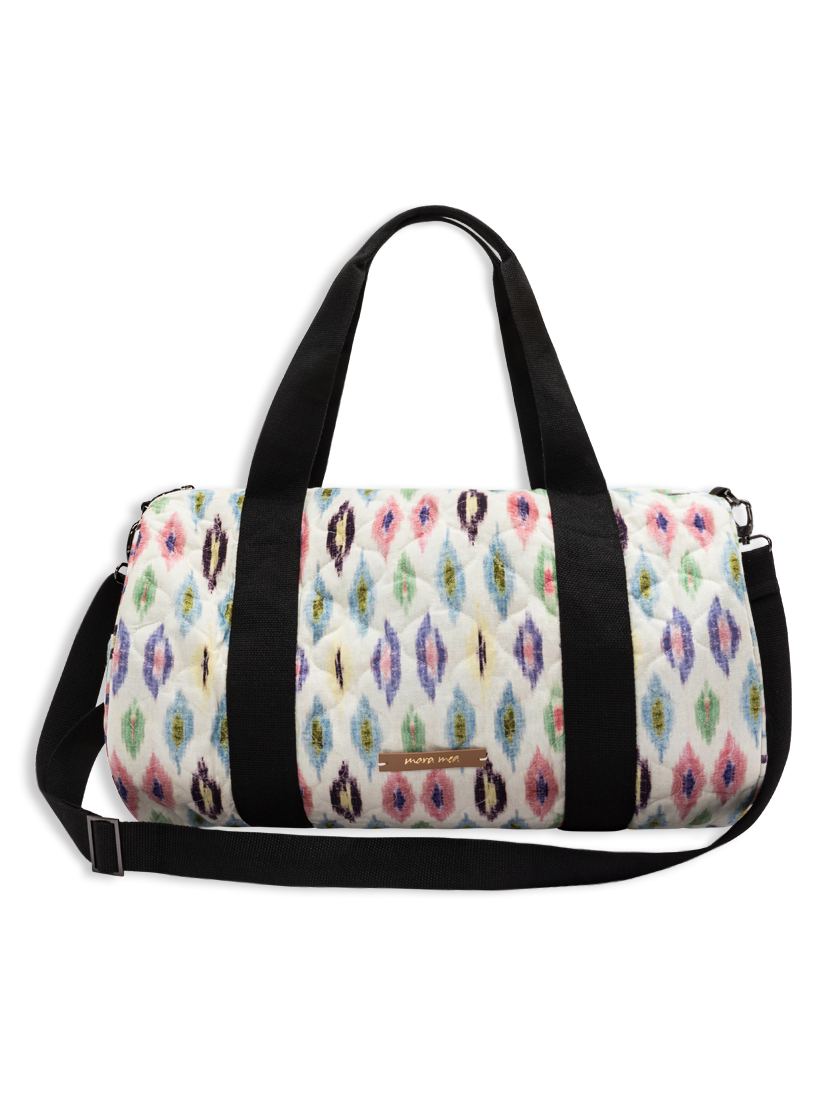 Weekender bag book a trip with pattern print in colorful