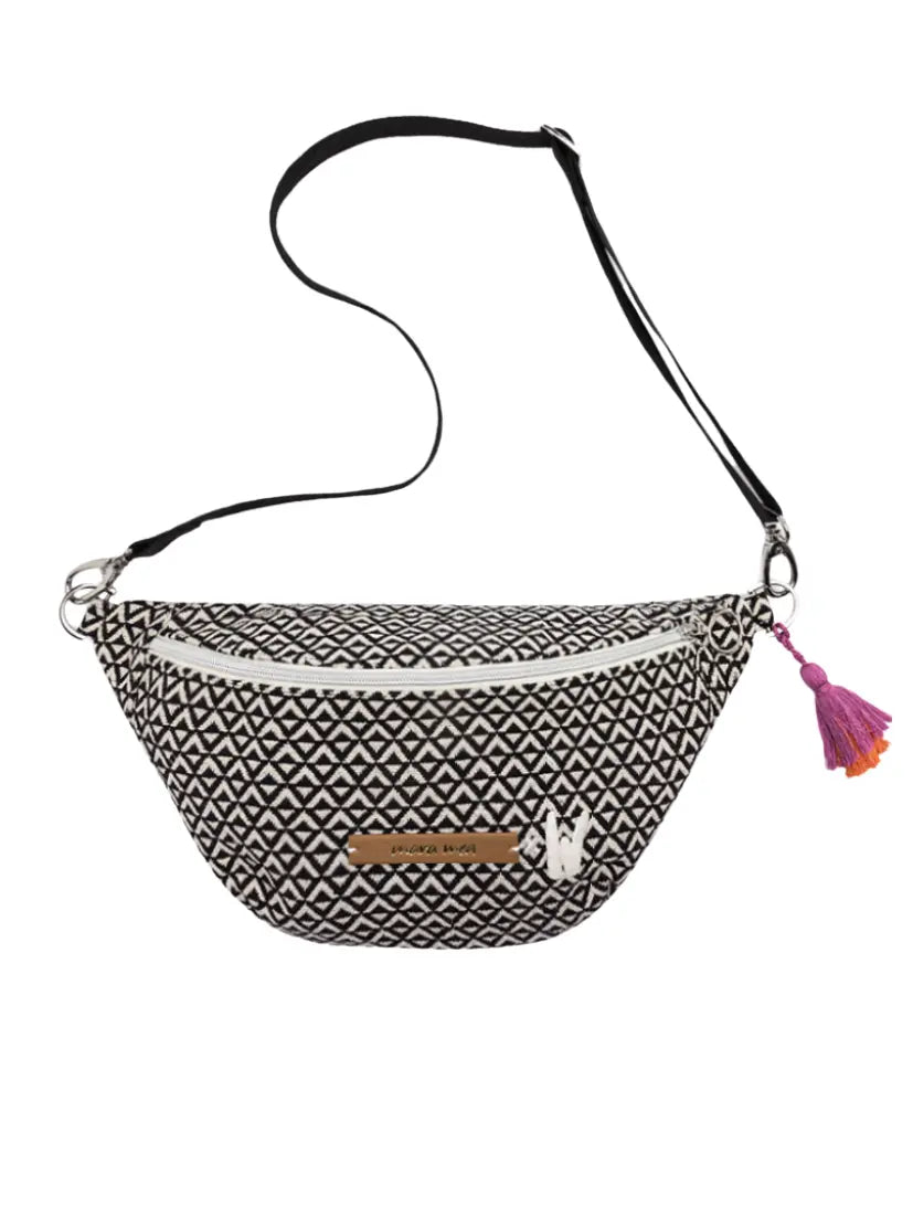 Midi Bauchtasche catching up Schwarz/Weiß mara mea