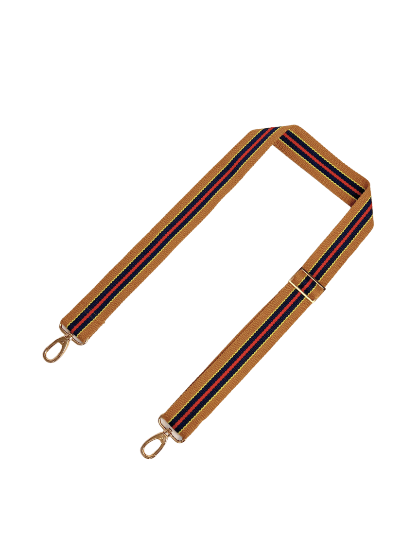 Extra-Tragegurt classy stripes Streifen | GUN METAL/GOLD