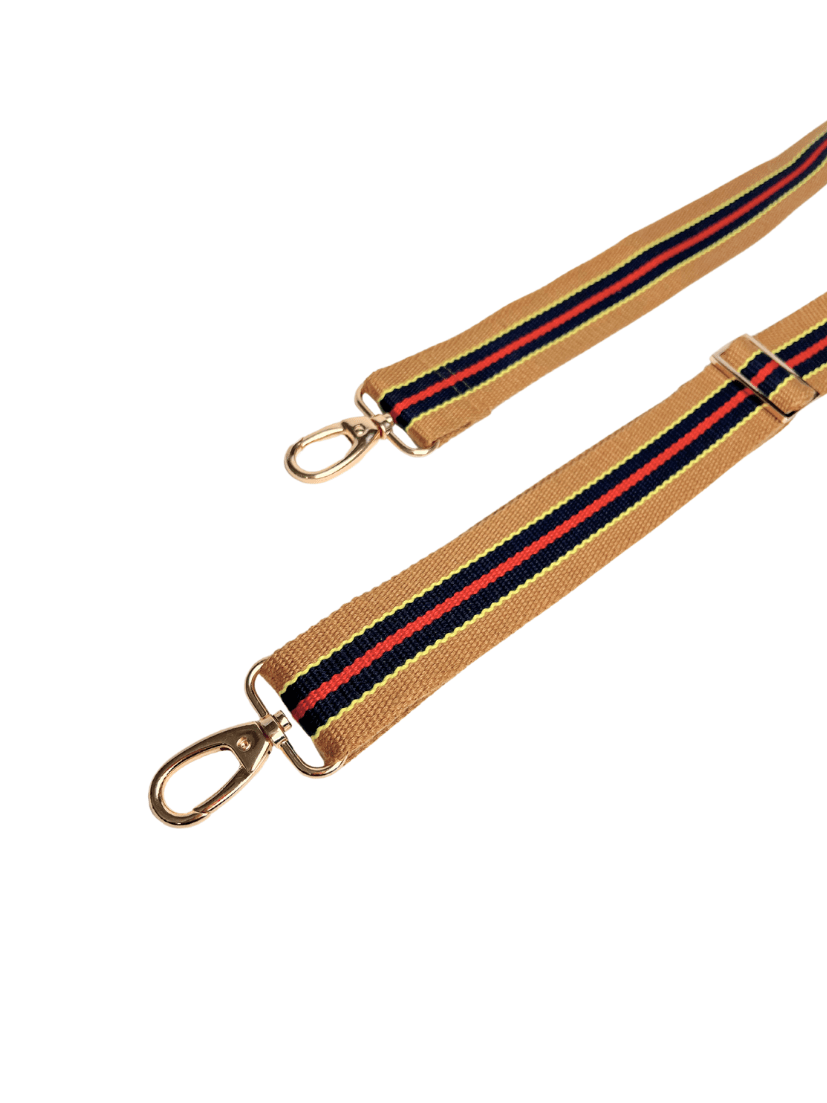 Extra-Tragegurt classy stripes Streifen | GUN METAL/GOLD