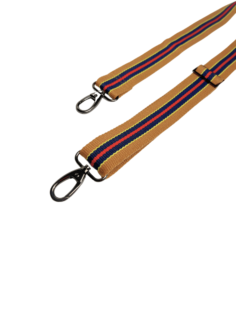 Extra-Tragegurt classy stripes Streifen | GUN METAL/GOLD