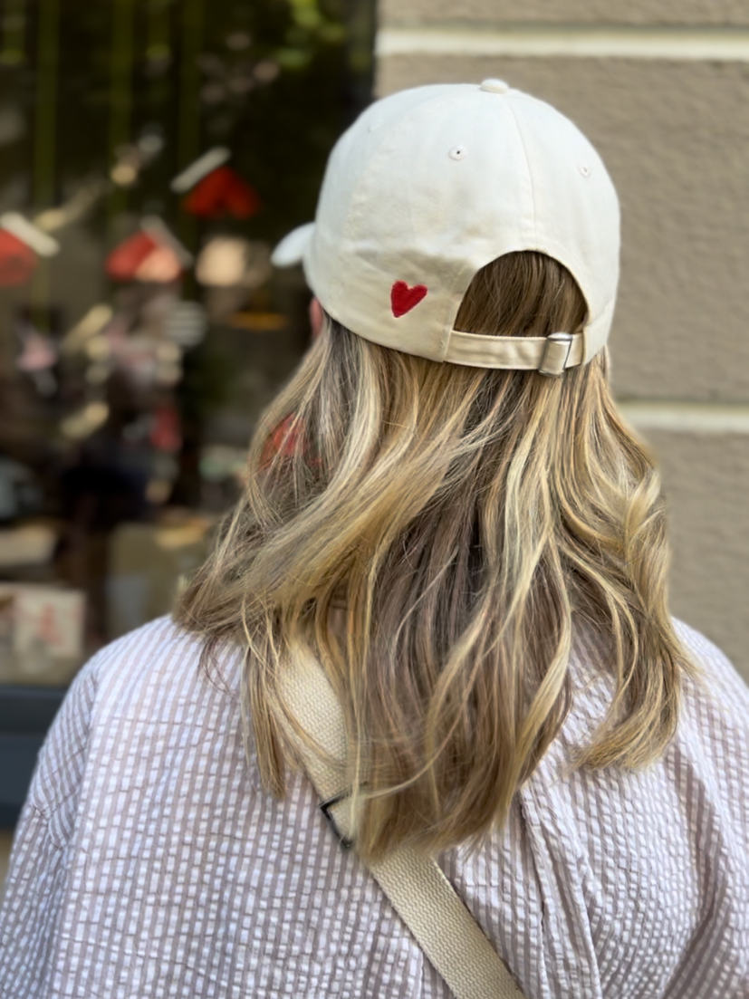 love to go cap in beige with embroidery