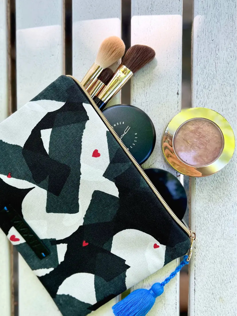 ARCHIVE SALE I Clutch let's kiss mit Muster Print in Schwarz/Weiß I vom Umtausch ausgeschlossen mara mea
