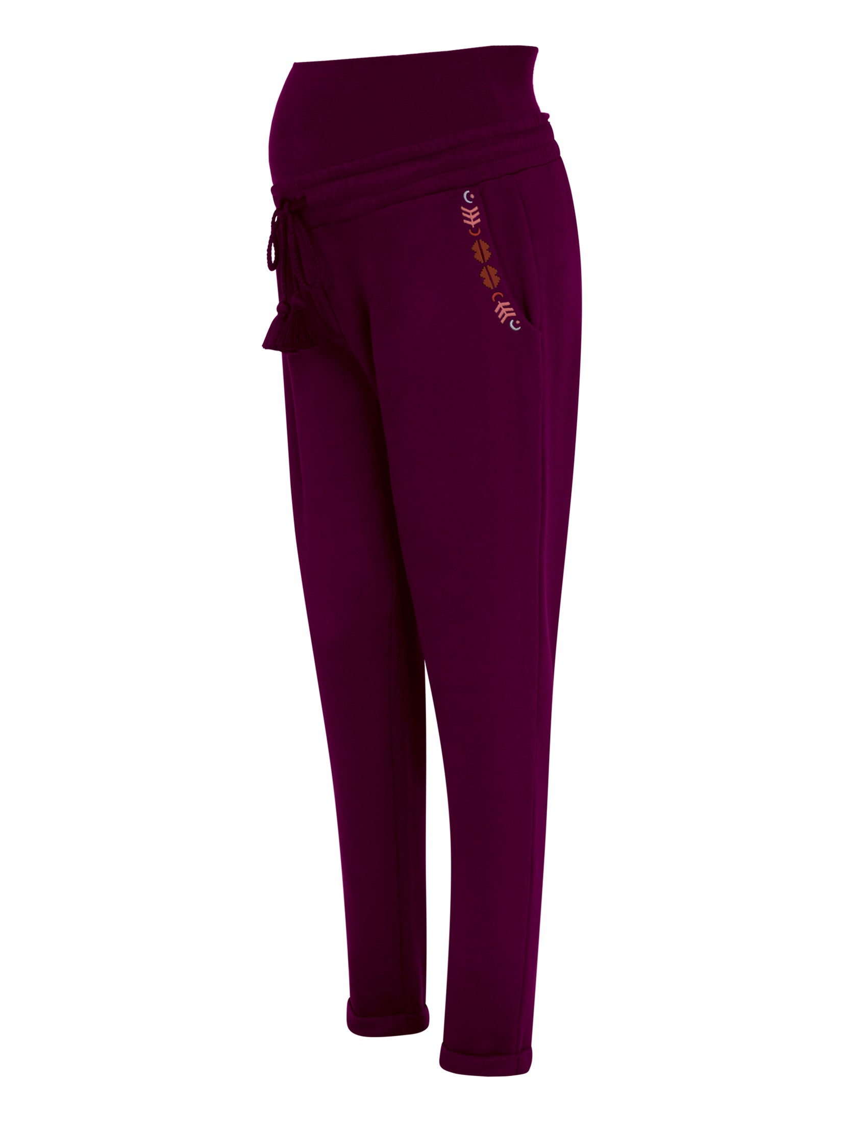 Ein elastischer Bund sorgt dafür, dass die Umstandshose von mara mea selbst bei einem großen Babybauch gut und angenehm sitzt.