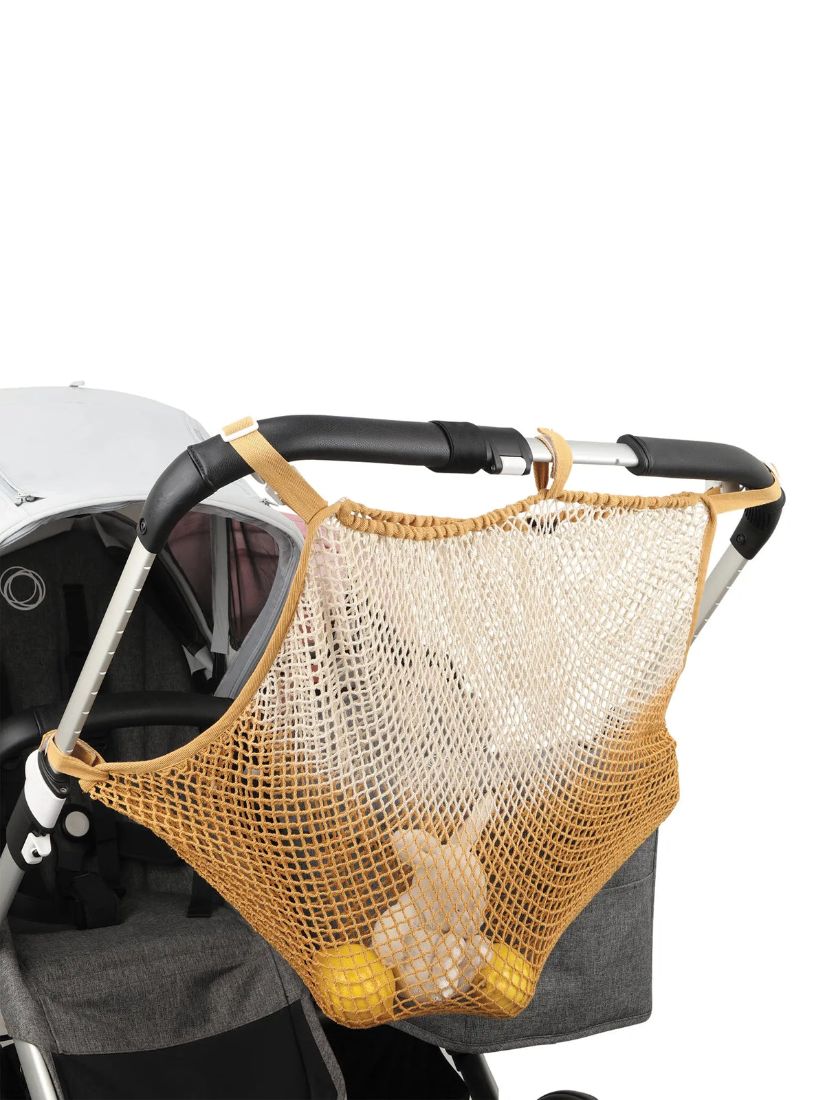 Zwillings-Kinderwagen-Netz twinning mit Farbverlauf in Ocker überzeugt durch seinen strahlenden dip dye Look.