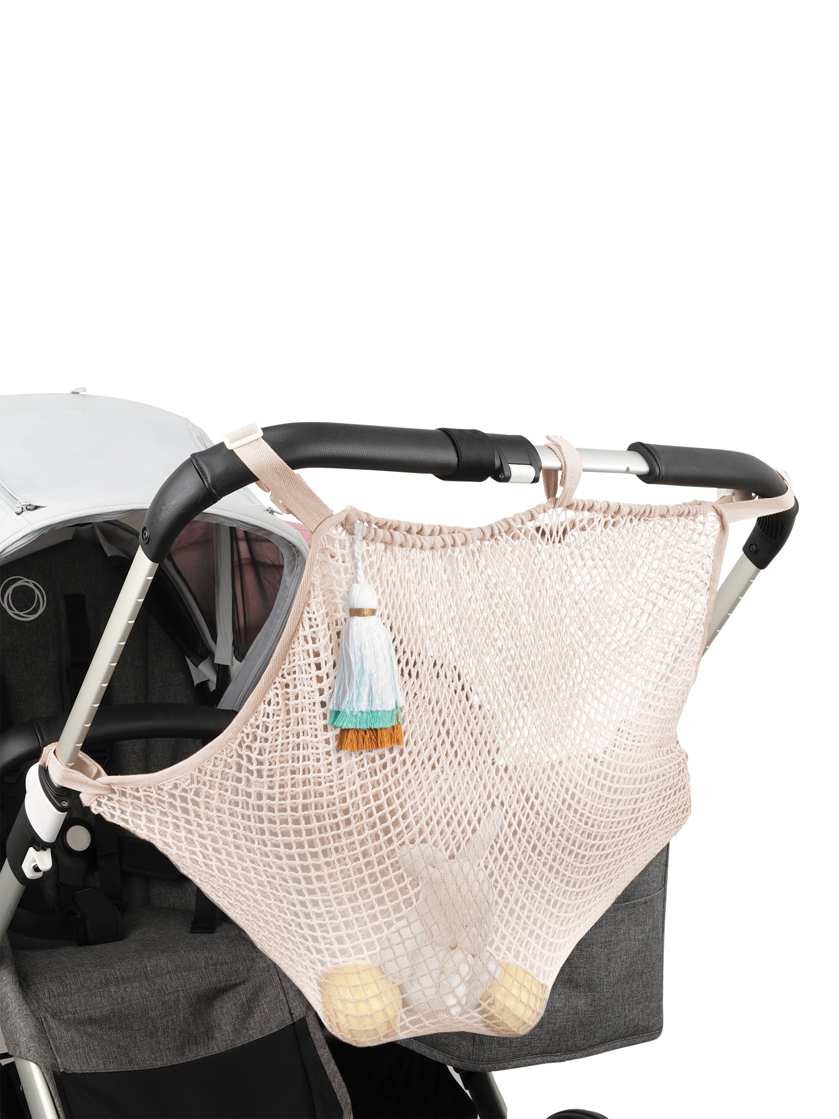 Das Zwillings-kinderwagen-netz walking through in beige ist ein praktisches Geschenk für Zwillinge