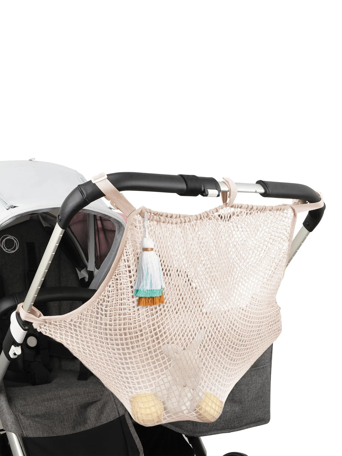 Das Zwillings-kinderwagen-netz walking through in beige ist ein praktisches Geschenk für Zwillinge