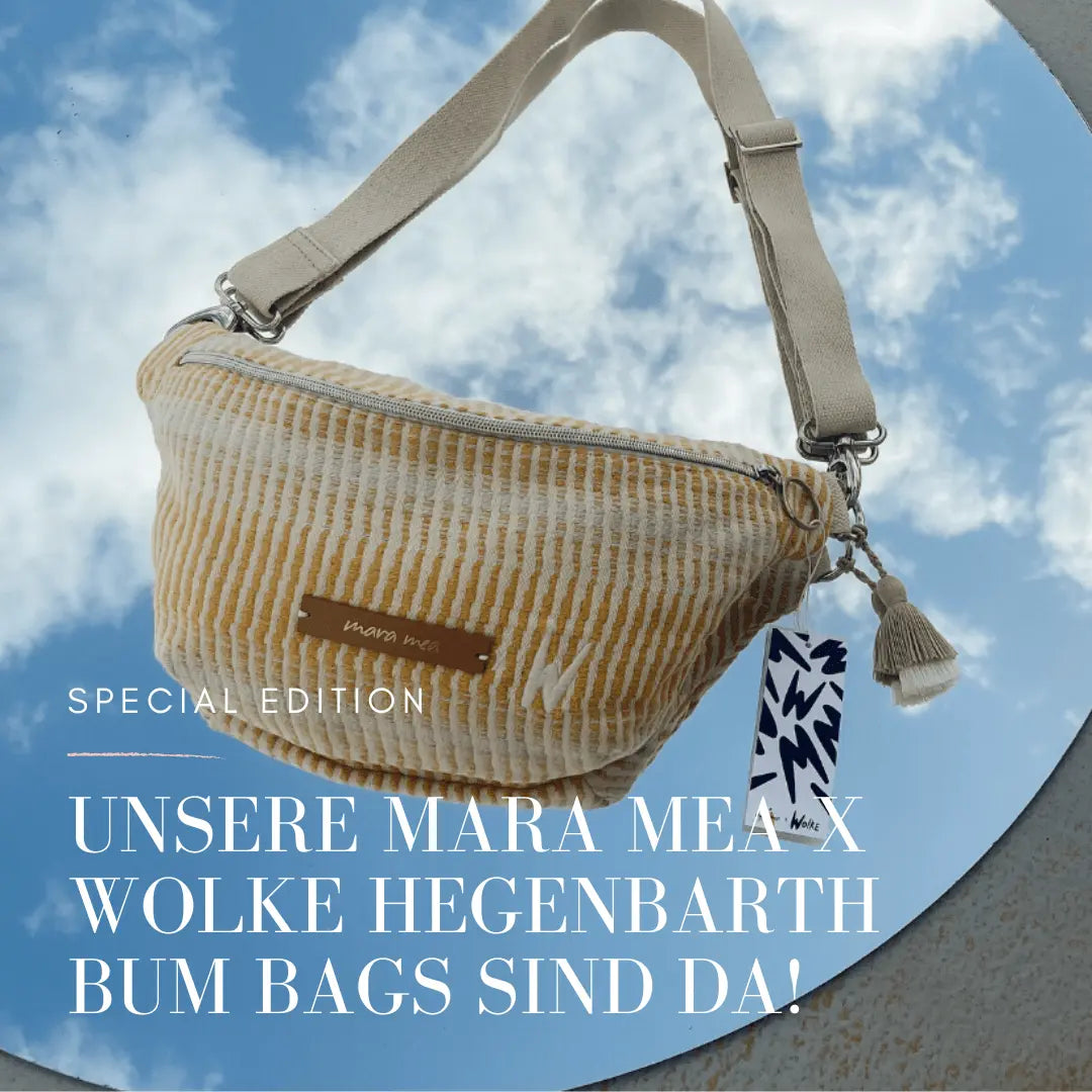 Unsere Special Edition mara mea x Wolke Hegenbarth Bum Bags sind da mara mea