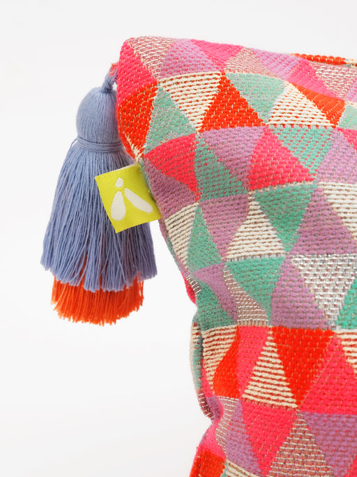 Coussin Dolce Vita à motifs colorés