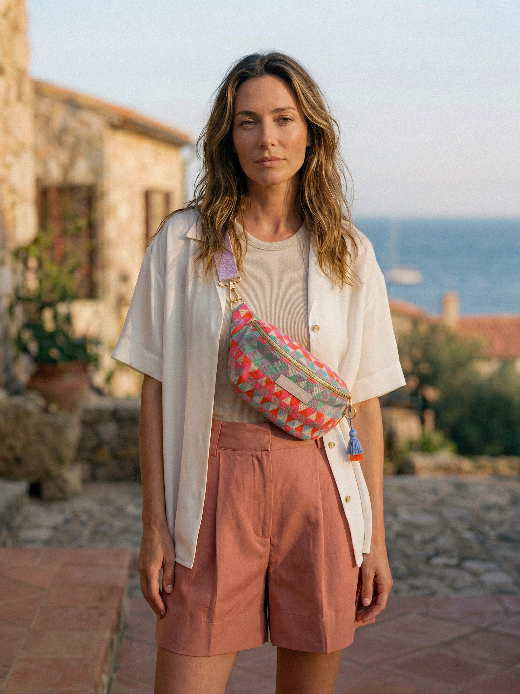 Mini Bauchtasche seaside sparkle Bunt gemustert