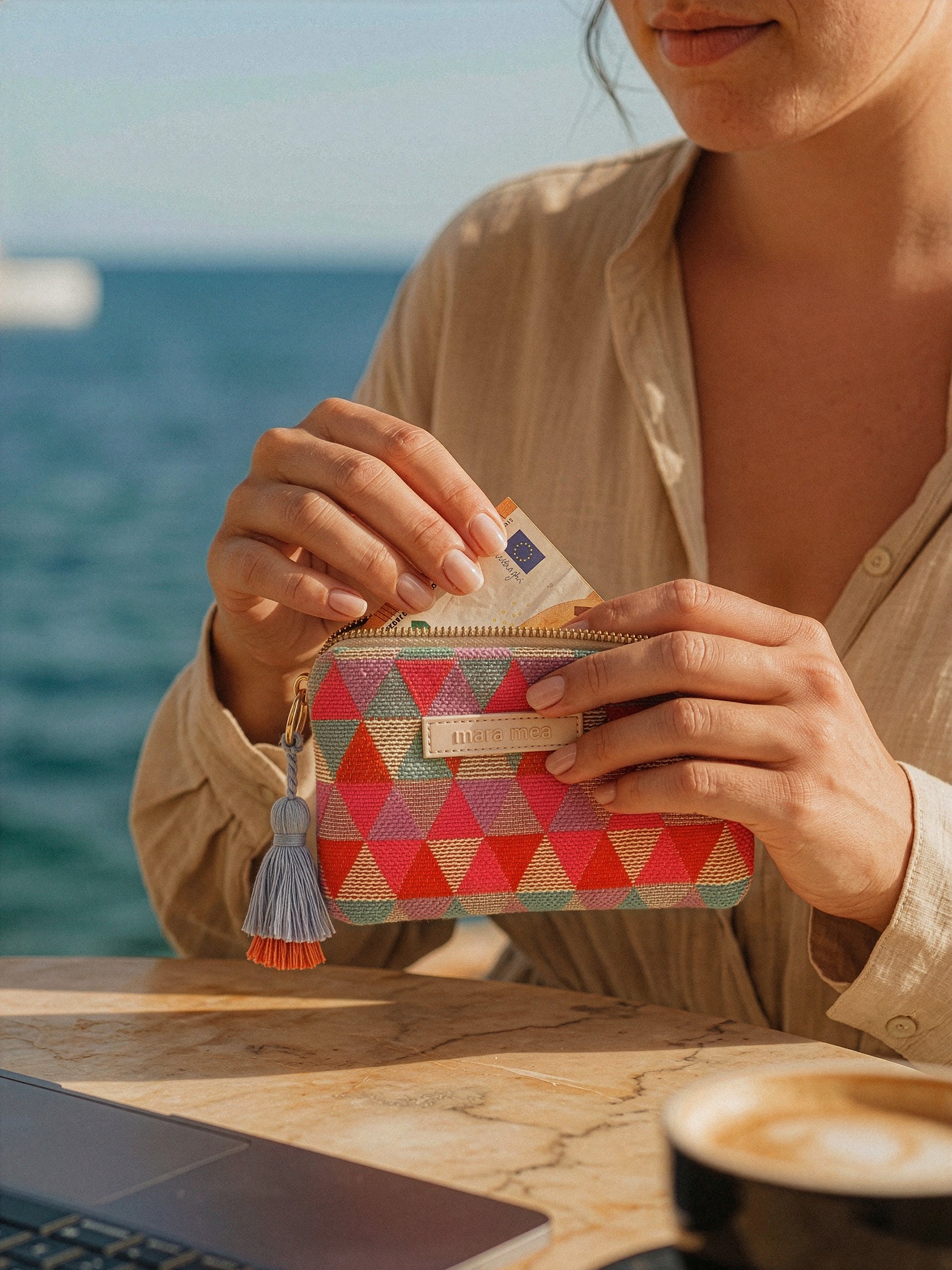 Porte-monnaie mini money à motifs colorés