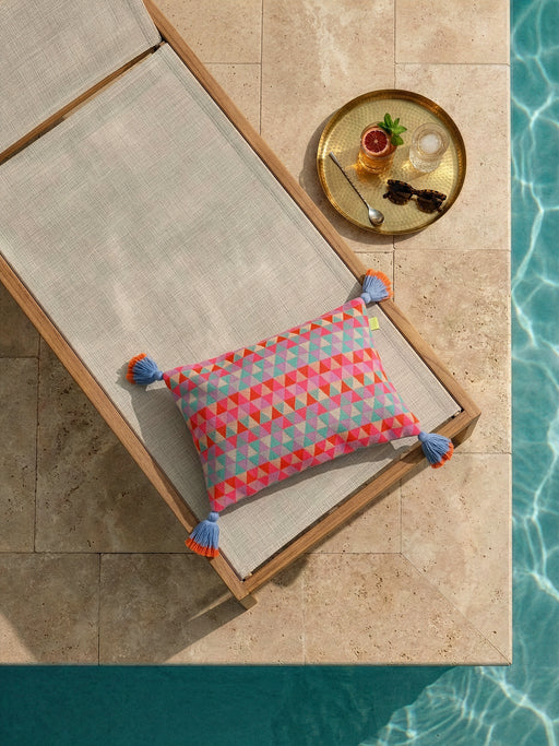 Coussin Dolce Vita à motifs colorés