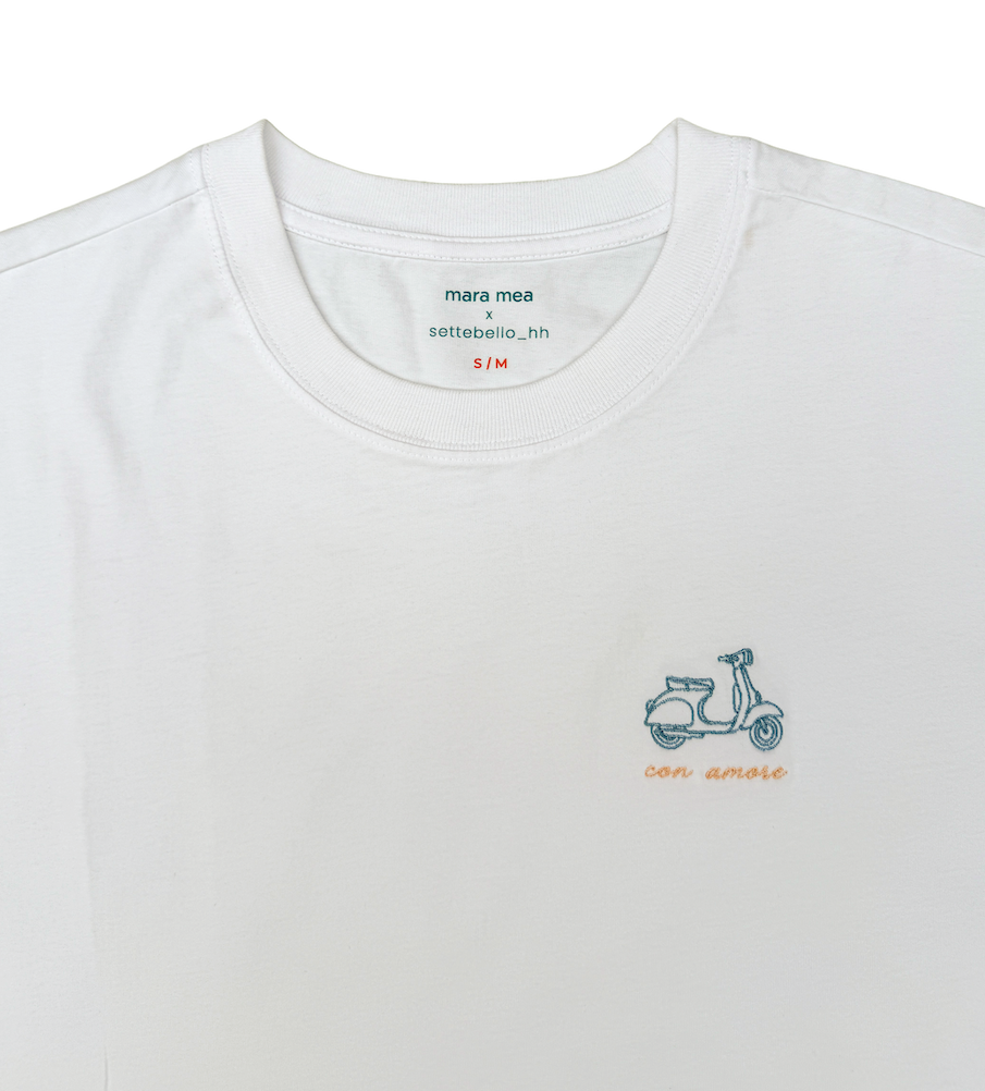 T-Shirt "con amore" aus Bio-Baumwolle (GOTS) – Weiß