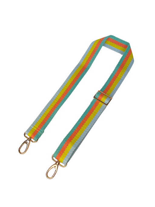 Extra carrying strap go with the flow in neon colorful striped with GOLD 