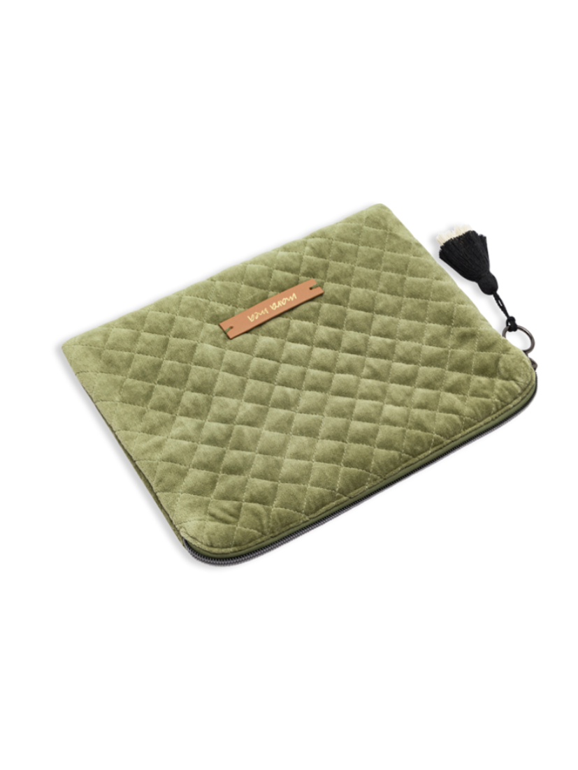 Tablet Tasche / Clutch full of love Olivgrün
