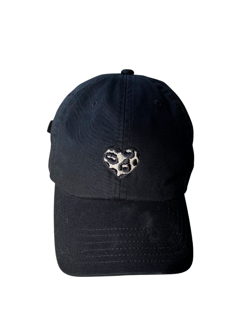 Leo-Herz Cap in Schwarz