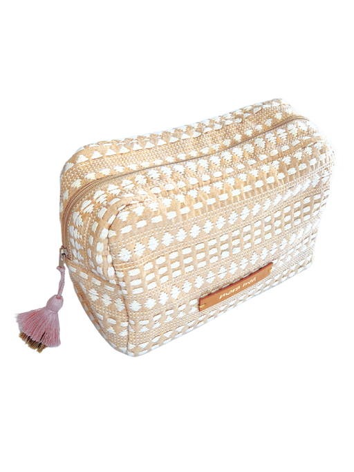 Sand Tracks toiletry bag in beige 
