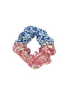 Bicolor Scrunchie mara mea x Project Três I Blush + Blau Print