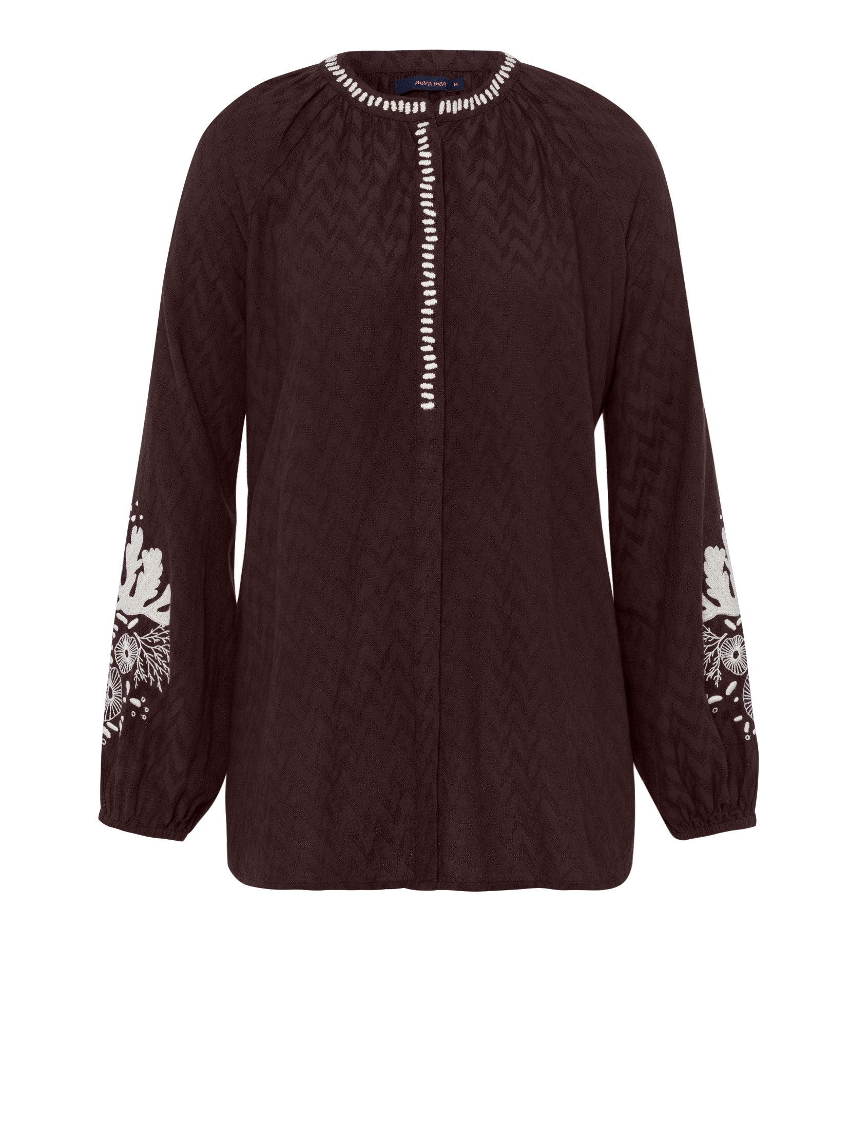 Die braune Umstandsbluse coconut shake von mara mea ist stillfreundlich