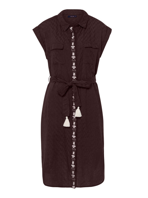 Das Blusenkleid in braun summer ready von mara mea passt zu jeder Gelegenheit 