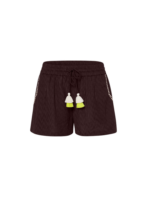 Die schlichte Umstandsshorts mint chocolate von mara mea aus Baumwolle ist deine Alltagshose für die Schwangerschaft im Sommer