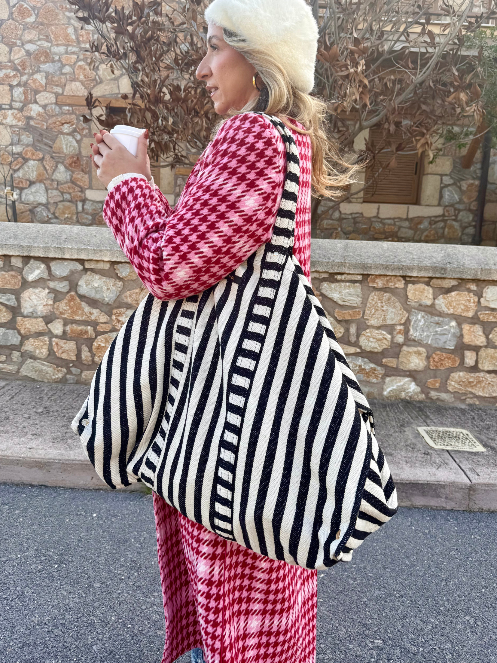 Mega Bag sandy skin Streifen