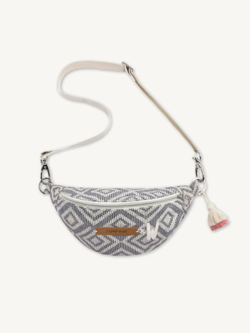 mara mea Umhängetasche Mini Bauchtasche mini me Blau-Grau/Weiß