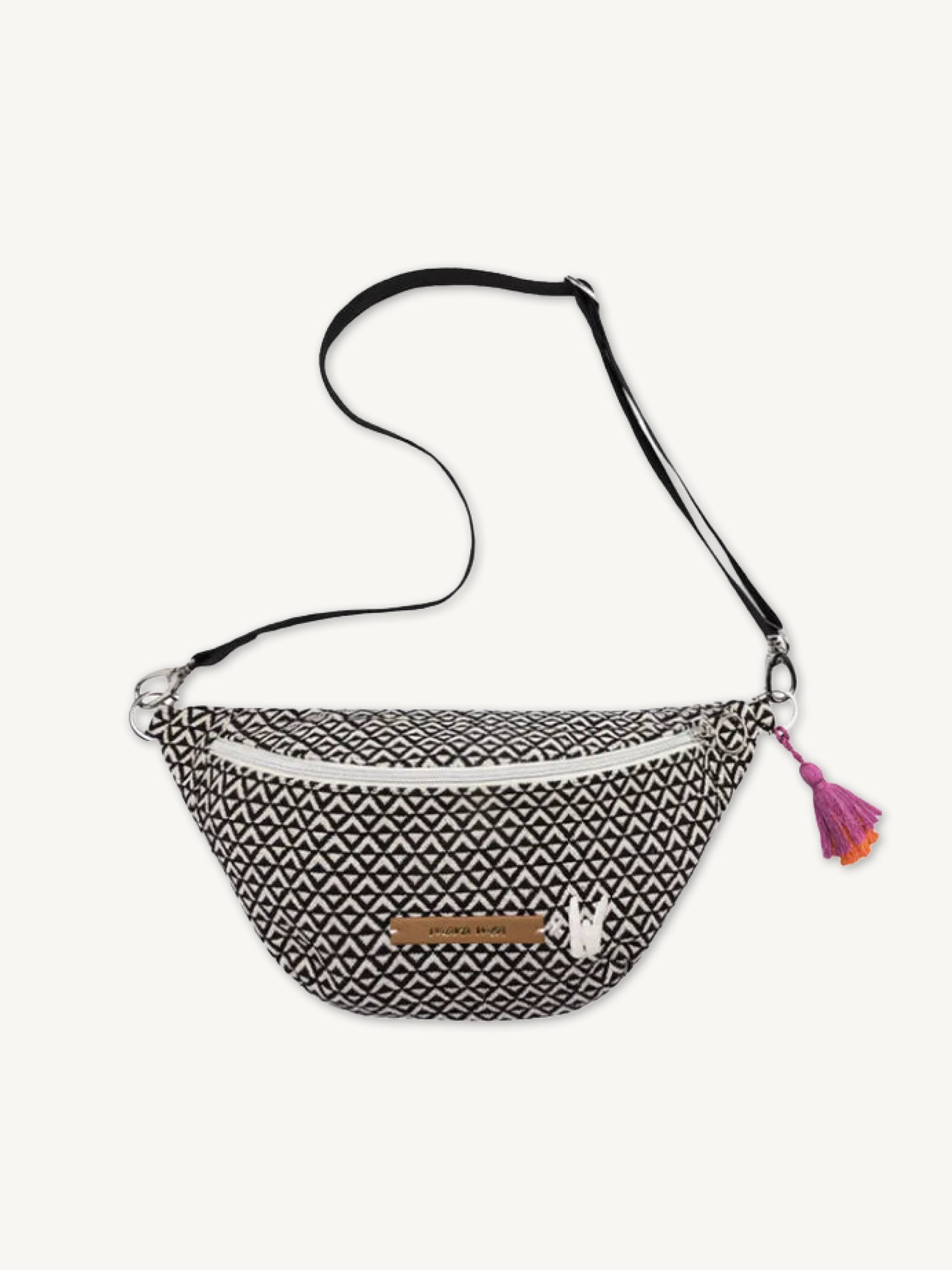 Midi Bauchtasche catching up Schwarz/Weiß mara mea