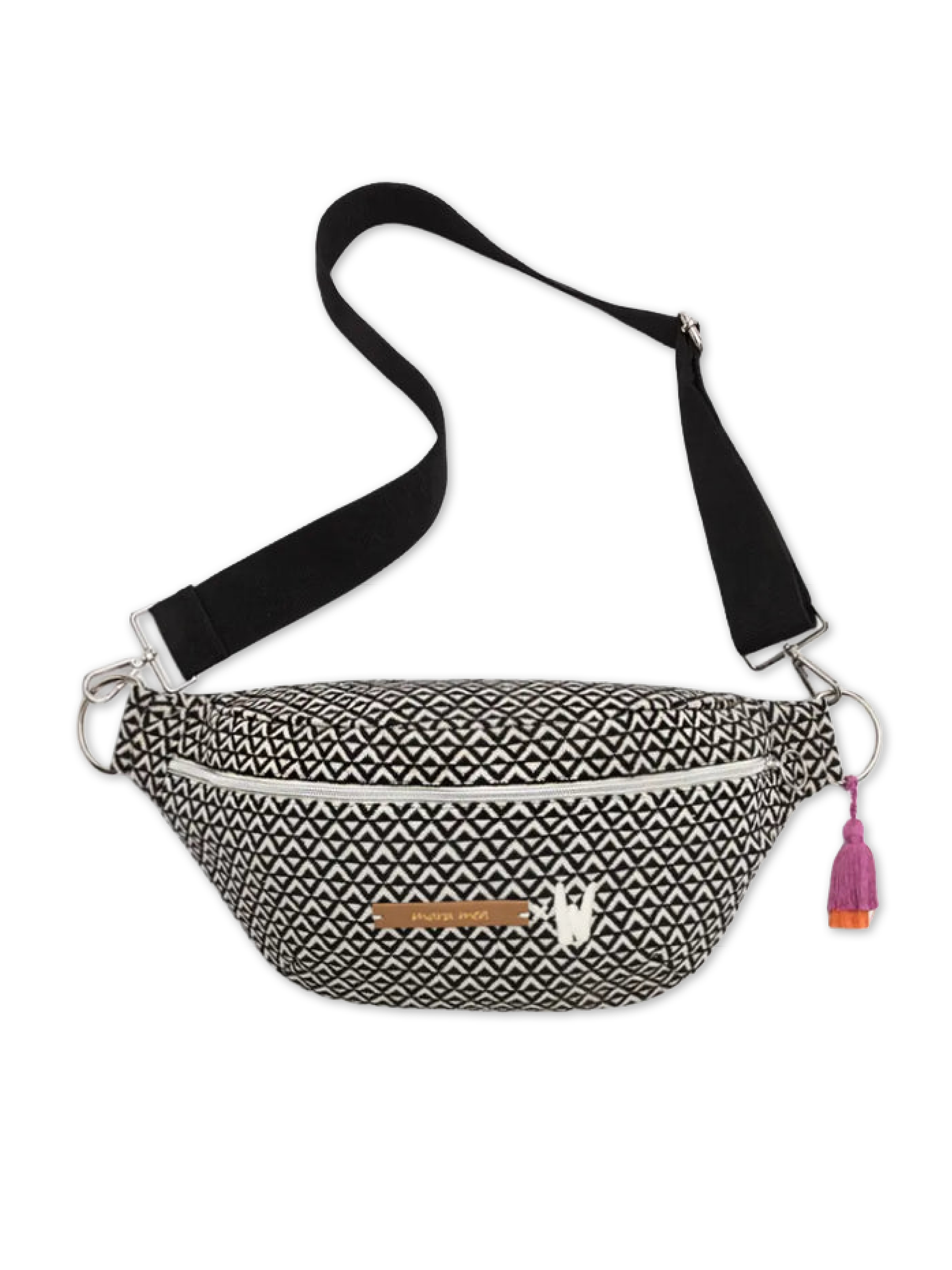 Maxi Bauchtasche out & about Schwarz/Weiß