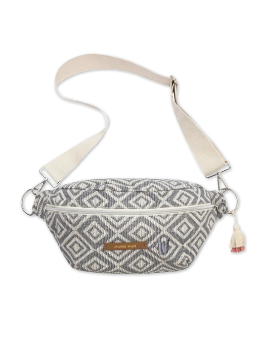 Maxi Bauchtasche travlarette Blau-Grau/Weiß