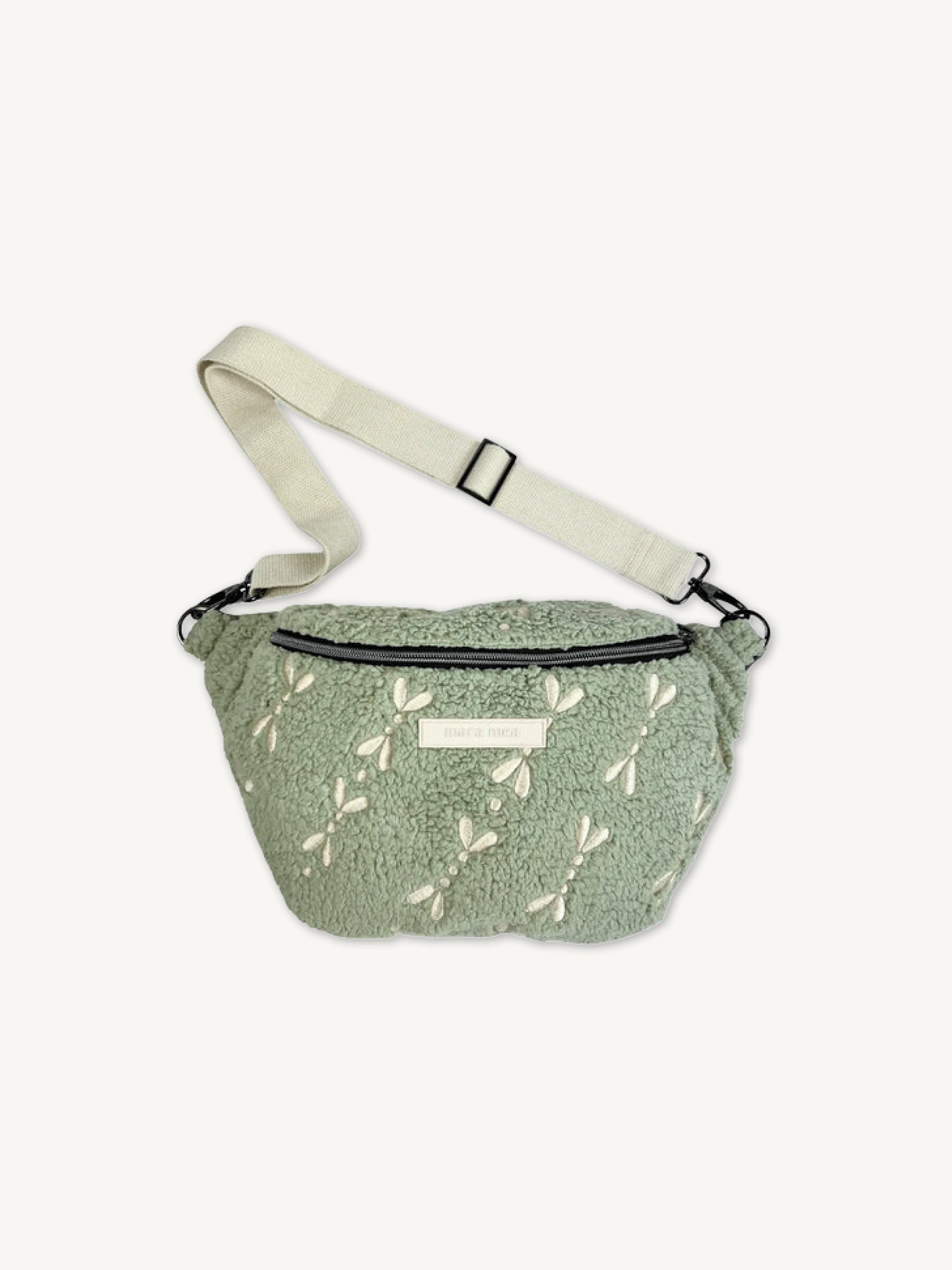 Mintfarbene Midi Bauchtasche cozy chic aus Teddystoff