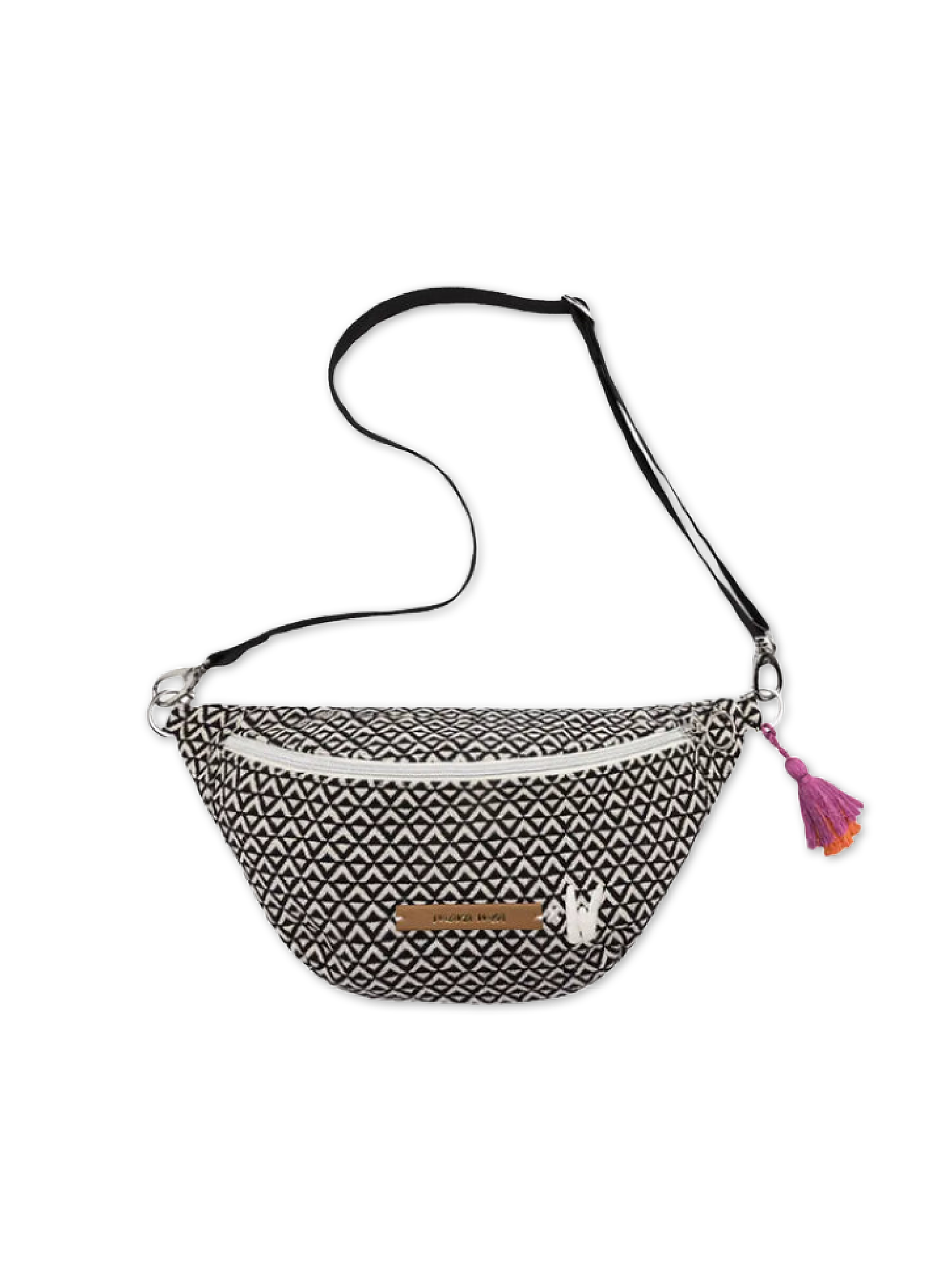 Midi Bauchtasche catching up Schwarz/Weiß