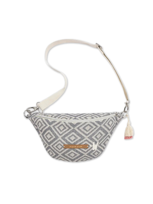 Midi fanny pack vacation ready Blue-Grey/White