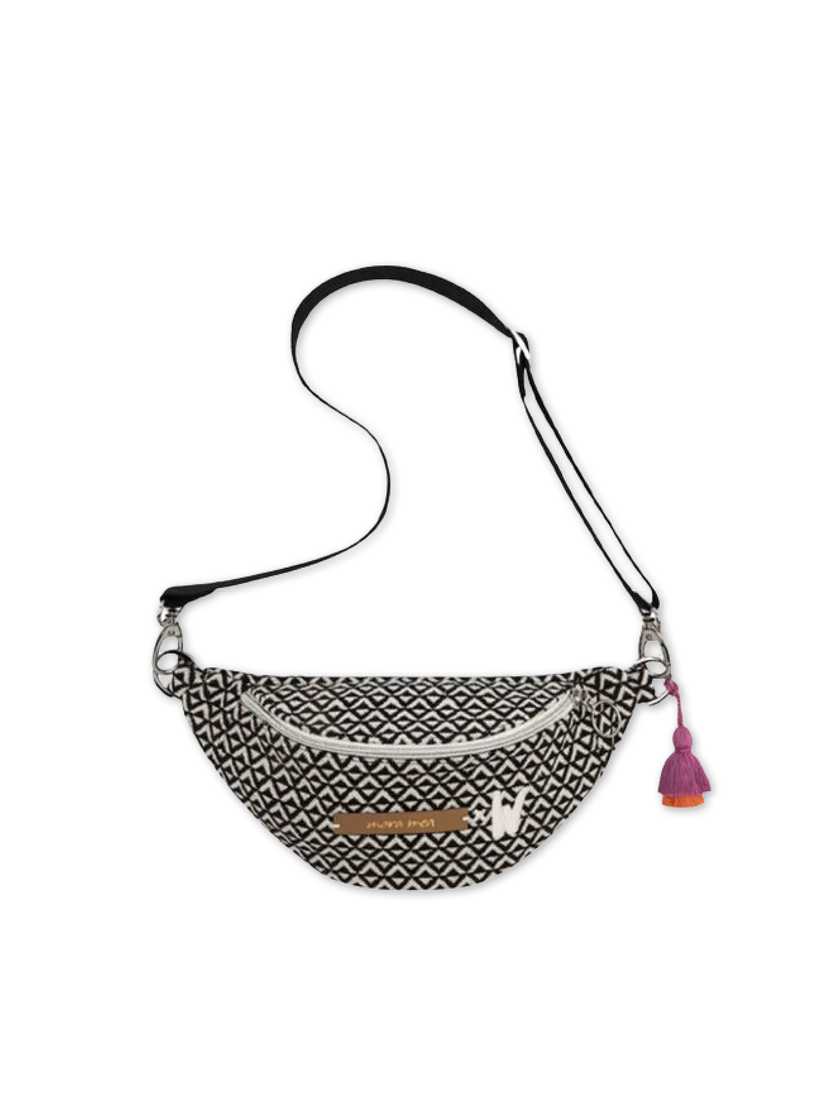 Mini Bauchtasche weekend trip Schwarz/Weiß