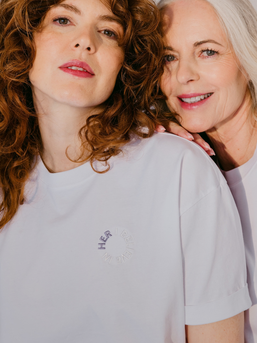 T-shirt imprimé en coton biologique (GOTS) Lilas