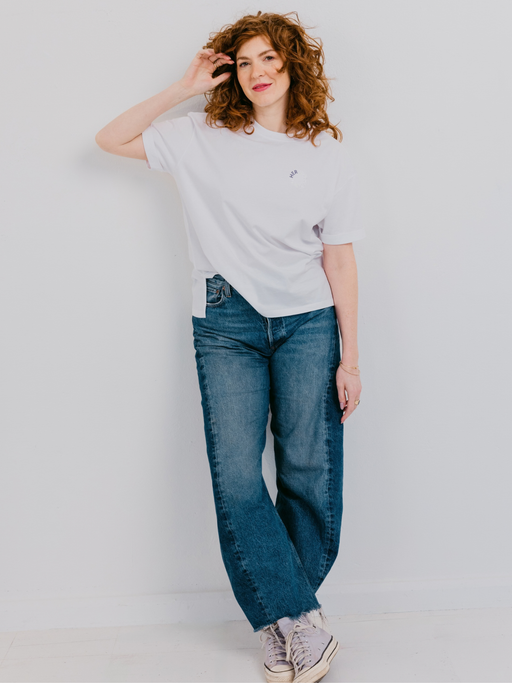 T-shirt imprimé en coton biologique (GOTS) Lilas