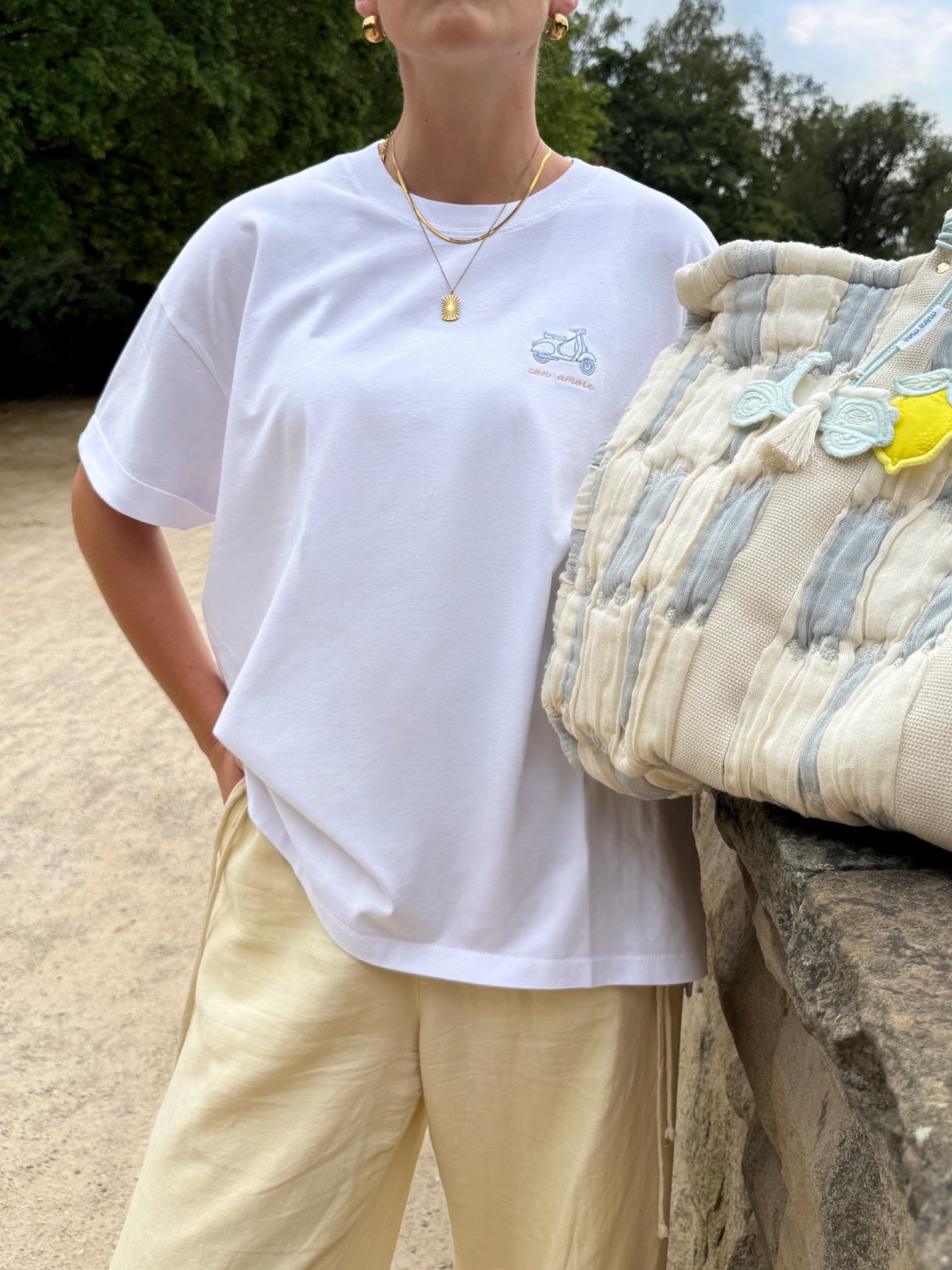 T-Shirt "con amore" aus Bio-Baumwolle (GOTS) – Weiß